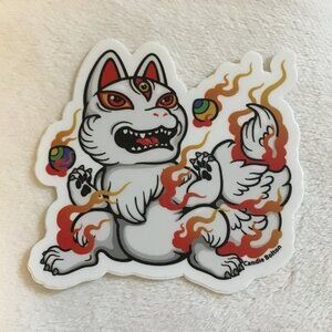 5/$25 Retro Kitsune and Floating Eyeballs Decal Sticker #4
